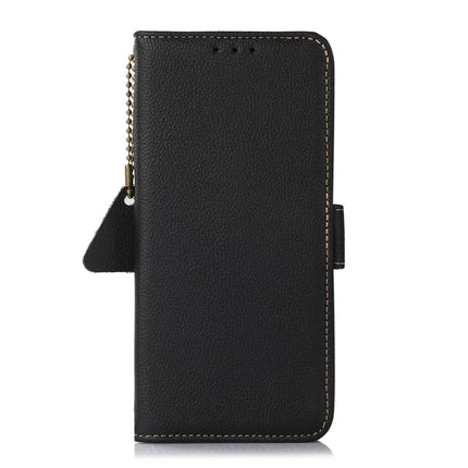 TJ For Motorola Moto G75 5G Case RFID Blocking Genuine Cow Leather Phone Cover