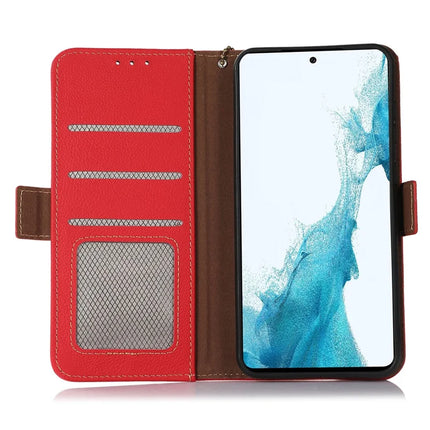 TJ For Motorola Moto G75 5G Case RFID Blocking Genuine Cow Leather Phone Cover