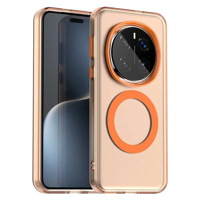 For Honor Magic7 Pro 5G Case Compatible with MagSafe PC+TPU+PET Anti-Drop Phone Cover - Orange