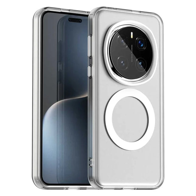 For Honor Magic7 Pro 5G Case Compatible with MagSafe PC+TPU+PET Anti-Drop Phone Cover - White