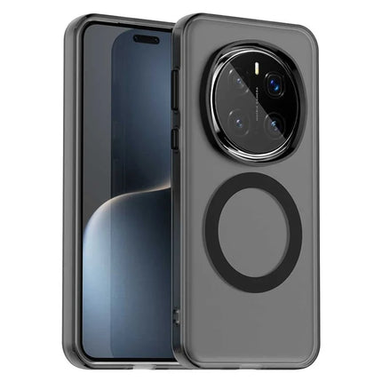 For Honor Magic7 Pro 5G Case Compatible with MagSafe PC+TPU+PET Anti-Drop Phone Cover - Black
