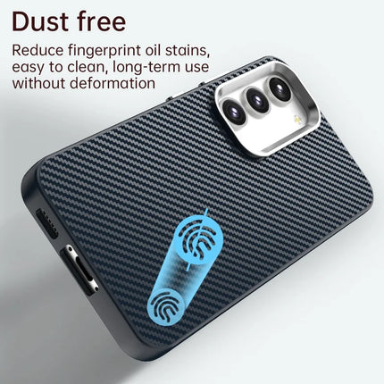 For Samsung Galaxy S23 Case Cell Phone Hybrid Back Cover Carbon Fiber Texture