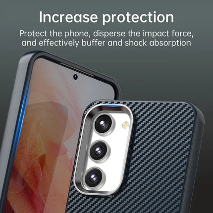 For Samsung Galaxy S23 Case Cell Phone Hybrid Back Cover Carbon Fiber Texture