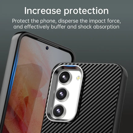 For Samsung Galaxy S23 Case Cell Phone Hybrid Back Cover Carbon Fiber Texture