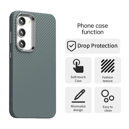 For Samsung Galaxy S23 Case Cell Phone Hybrid Back Cover Carbon Fiber Texture