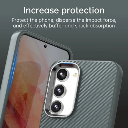 For Samsung Galaxy S23 Case Cell Phone Hybrid Back Cover Carbon Fiber Texture