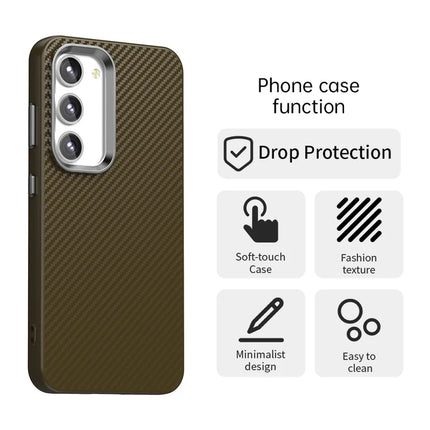 For Samsung Galaxy S23 Case Cell Phone Hybrid Back Cover Carbon Fiber Texture