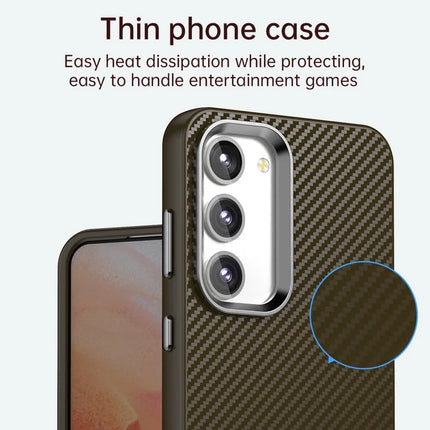 For Samsung Galaxy S23 Case Cell Phone Hybrid Back Cover Carbon Fiber Texture
