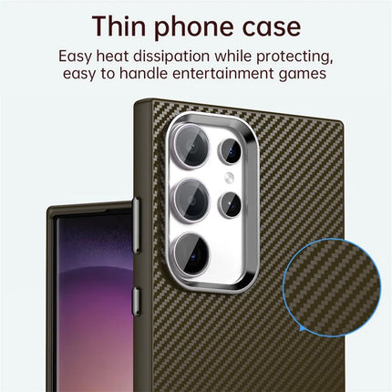 For Samsung Galaxy S23 Ultra Case Cell Phone Hybrid Back Cover Carbon Fiber Texture