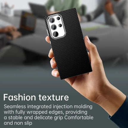 For Samsung Galaxy S23 Ultra Case Cell Phone Hybrid Back Cover Carbon Fiber Texture