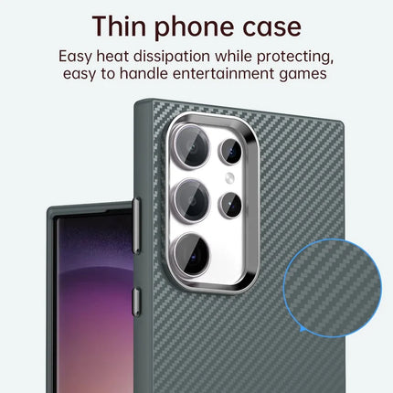 For Samsung Galaxy S23 Ultra Case Cell Phone Hybrid Back Cover Carbon Fiber Texture
