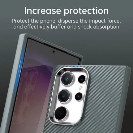 For Samsung Galaxy S23 Ultra Case Cell Phone Hybrid Back Cover Carbon Fiber Texture