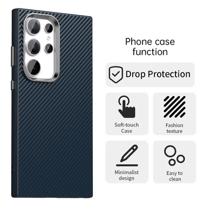 For Samsung Galaxy S23 Ultra Case Cell Phone Hybrid Back Cover Carbon Fiber Texture