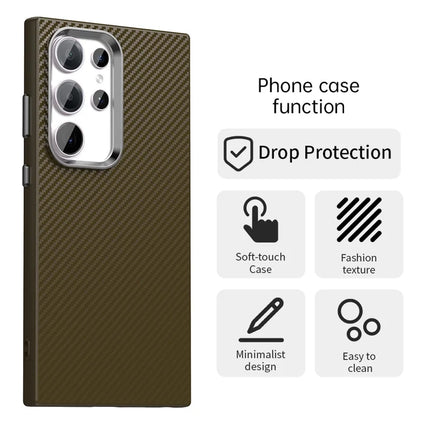 For Samsung Galaxy S23 Ultra Case Cell Phone Hybrid Back Cover Carbon Fiber Texture