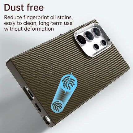 For Samsung Galaxy S23 Ultra Case Cell Phone Hybrid Back Cover Carbon Fiber Texture