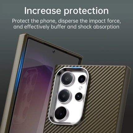 For Samsung Galaxy S23 Ultra Case Cell Phone Hybrid Back Cover Carbon Fiber Texture