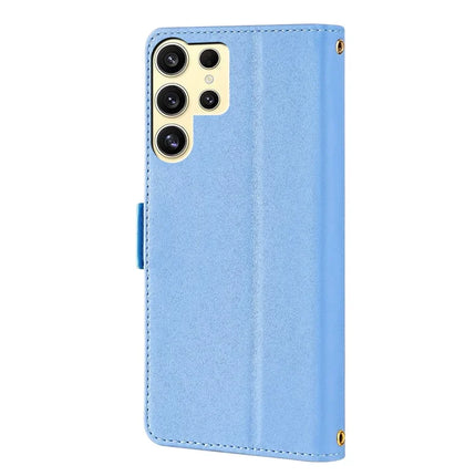 For Samsung Galaxy S23 Ultra Leather Wallet Case RFID Blocking Stand Cover with Hand Strap