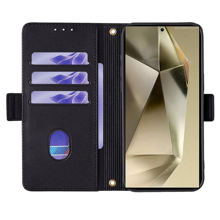For Samsung Galaxy S23 Ultra Leather Wallet Case RFID Blocking Stand Cover with Hand Strap