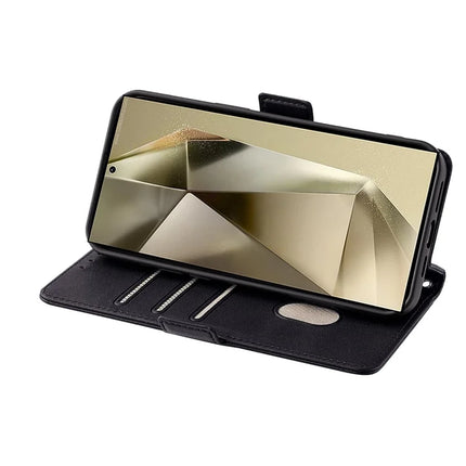 For Samsung Galaxy S23 Ultra Leather Wallet Case RFID Blocking Stand Cover with Hand Strap