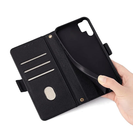 For Samsung Galaxy S23 Ultra Leather Wallet Case RFID Blocking Stand Cover with Hand Strap