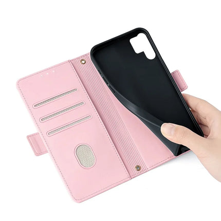 For Samsung Galaxy S23 Ultra Leather Wallet Case RFID Blocking Stand Cover with Hand Strap