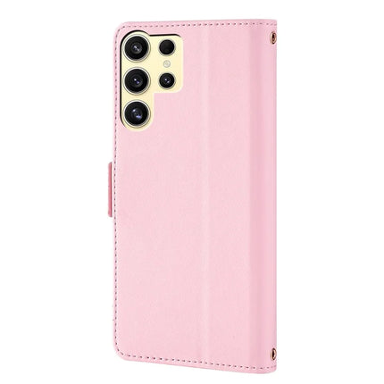 For Samsung Galaxy S23 Ultra Leather Wallet Case RFID Blocking Stand Cover with Hand Strap