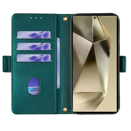 For Samsung Galaxy S23 Ultra Leather Wallet Case RFID Blocking Stand Cover with Hand Strap