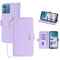 For Motorola Edge 40 Neo 5G Leather Wallet Case RFID Blocking Stand Cover with Hand Strap - Purple
