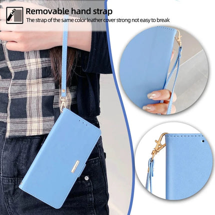 For Motorola Edge 40 Neo 5G Leather Wallet Case RFID Blocking Stand Cover with Hand Strap