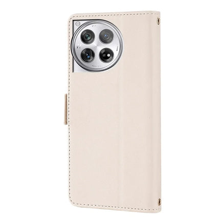 For OnePlus 12 5G Leather Wallet Case RFID Blocking Stand Cover with Hand Strap