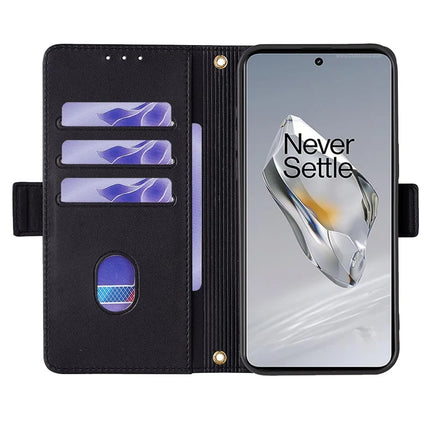 For OnePlus 12 5G Leather Wallet Case RFID Blocking Stand Cover with Hand Strap