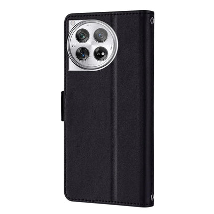 For OnePlus 12 5G Leather Wallet Case RFID Blocking Stand Cover with Hand Strap