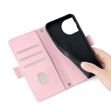 For OnePlus 12 5G Leather Wallet Case RFID Blocking Stand Cover with Hand Strap