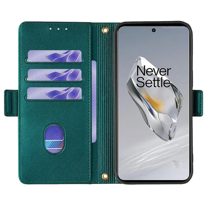 For OnePlus 12 5G Leather Wallet Case RFID Blocking Stand Cover with Hand Strap