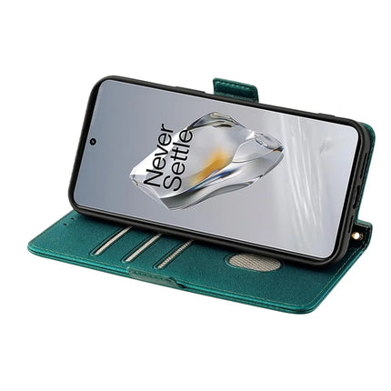 For OnePlus 12 5G Leather Wallet Case RFID Blocking Stand Cover with Hand Strap