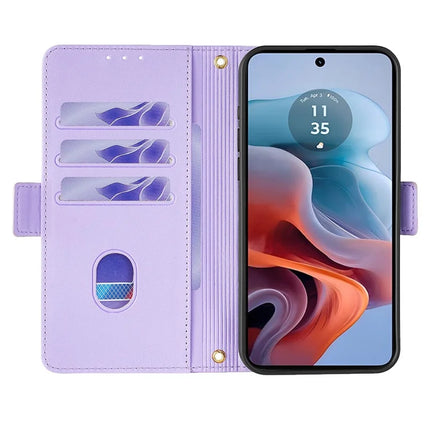 For Motorola Moto G34 5G Leather Wallet Case RFID Blocking Stand Cover with Hand Strap