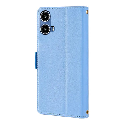 For Motorola Moto G34 5G Leather Wallet Case RFID Blocking Stand Cover with Hand Strap
