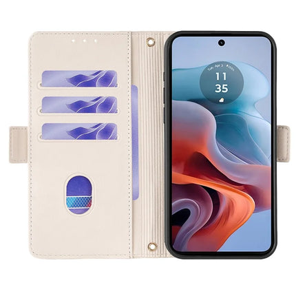 For Motorola Moto G34 5G Leather Wallet Case RFID Blocking Stand Cover with Hand Strap