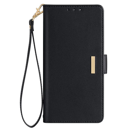 For Motorola Moto G34 5G Leather Wallet Case RFID Blocking Stand Cover with Hand Strap