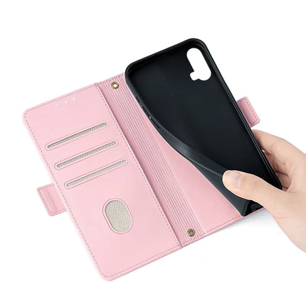 For Motorola Moto G34 5G Leather Wallet Case RFID Blocking Stand Cover with Hand Strap