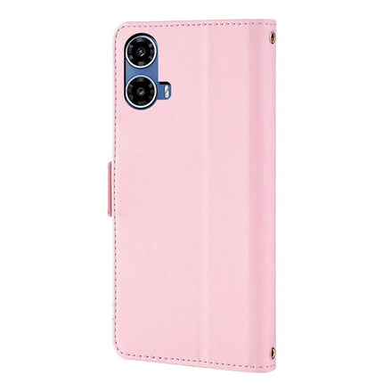 For Motorola Moto G34 5G Leather Wallet Case RFID Blocking Stand Cover with Hand Strap