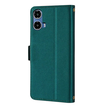 For Motorola Moto G34 5G Leather Wallet Case RFID Blocking Stand Cover with Hand Strap