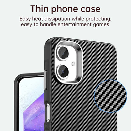 For Samsung Galaxy A06 Case Cell Phone Hybrid Back Cover Carbon Fiber Texture