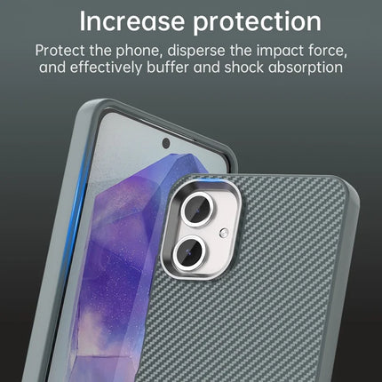 For Samsung Galaxy A06 Case Cell Phone Hybrid Back Cover Carbon Fiber Texture