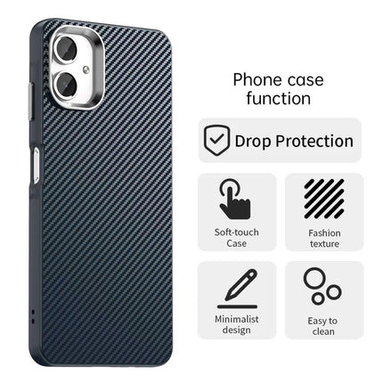 For Samsung Galaxy A06 Case Cell Phone Hybrid Back Cover Carbon Fiber Texture