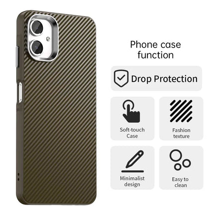 For Samsung Galaxy A06 Case Cell Phone Hybrid Back Cover Carbon Fiber Texture
