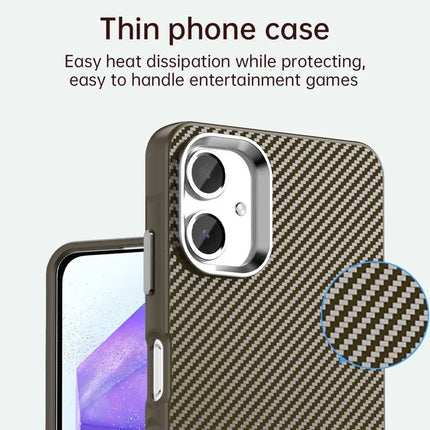 For Samsung Galaxy A06 Case Cell Phone Hybrid Back Cover Carbon Fiber Texture