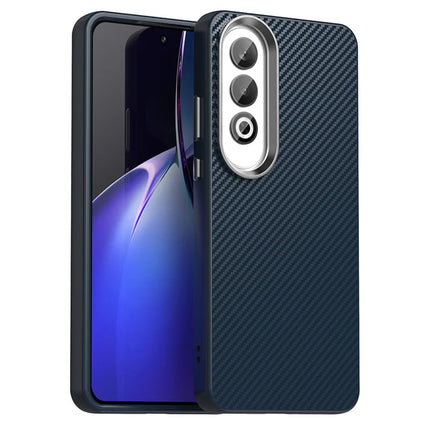 For Oppo K12 / OnePlus Nord CE4 5G Case Cell Phone Hybrid Back Cover Carbon Fiber Texture - Blue