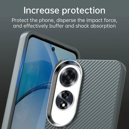 For Oppo A60 4G Case Cell Phone Hybrid Back Cover Carbon Fiber Texture