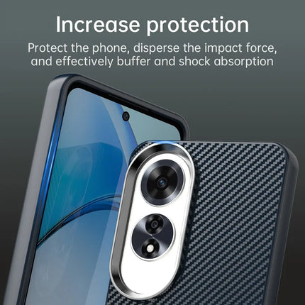 For Oppo A60 4G Case Cell Phone Hybrid Back Cover Carbon Fiber Texture